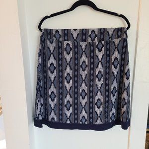 Reversible Skirt Knee Length Blue & Geometric Blue